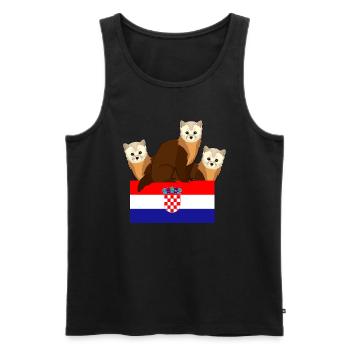 Marten Animal Lovers Croatie Vacances - Débardeur bio Premium Homme - noir - Devant - Michal (187cm)