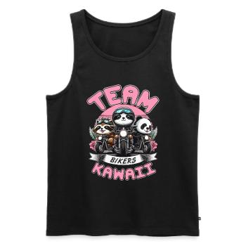 TEAM KAWAII BIKERS: PANDA, RACCOON, AND SLOTH - Men's Premium Organic Tank Top - black - Front - Michal (187cm)