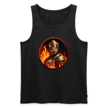 Fire Brigade König - Men's Premium Organic Tank Top - black - Front - AI Model Male 178 light (178cm)