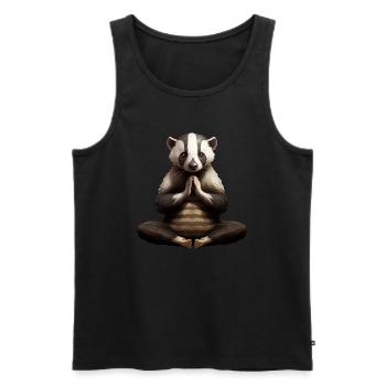 Yogi Dachs - Männer Premium Bio Tank Top - Schwarz - Vorne - AI Model Male 178 light (178cm)
