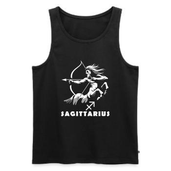 Dynamic Centaur: Sagittarius Zodiac Sign - Men's Premium Organic Tank Top - black - Front - AI Model Male 178 light (178cm)