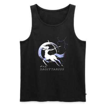 Sagittarius Centaur Girl - Female astrology zodiac - Men's Premium Organic Tank Top - black - Front - Michal (187cm)
