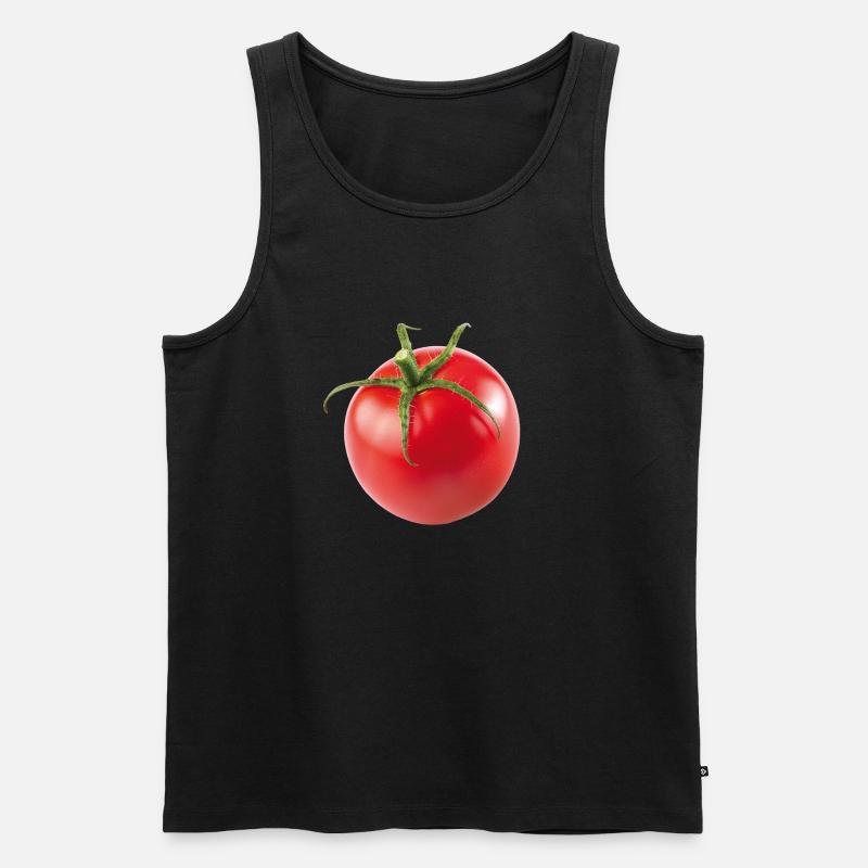 Tomate - Männer Premium Bio Tank Top - Schwarz