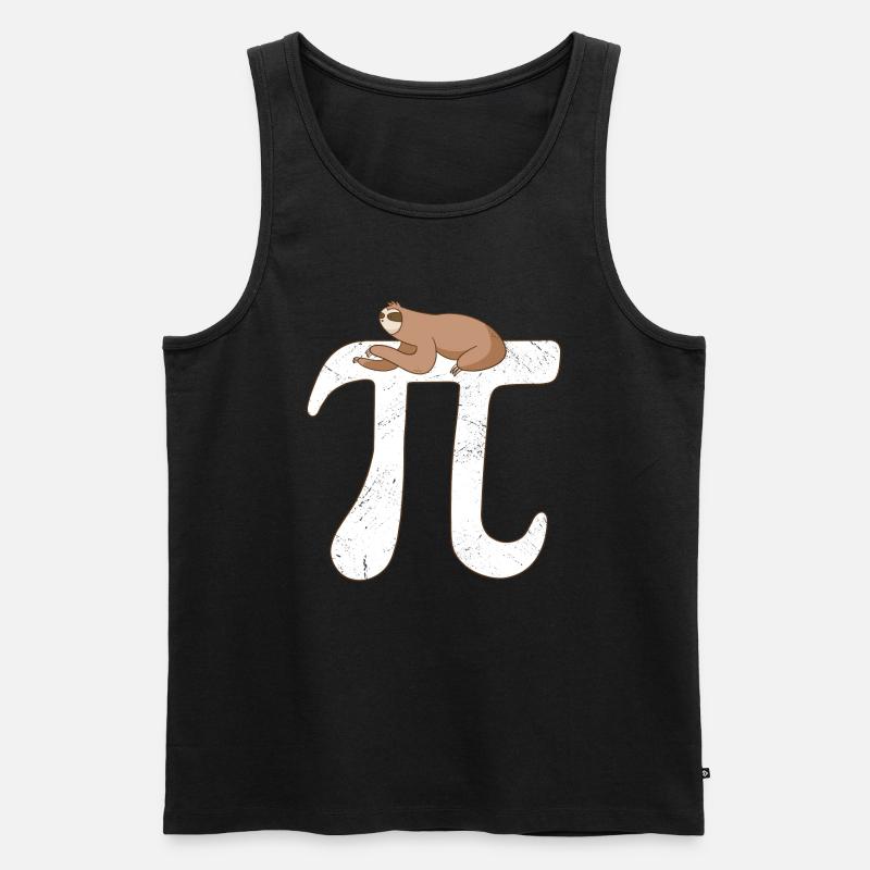 Math Sloth Pi - Männer Premium Bio Tank Top - Schwarz