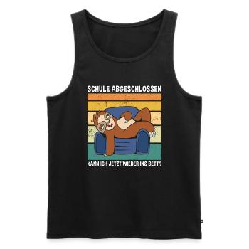Schule Abgeschlossen Wieder Ins Bett Faultier - Männer Premium Bio Tank Top - Schwarz - Vorne - Michal (187cm)