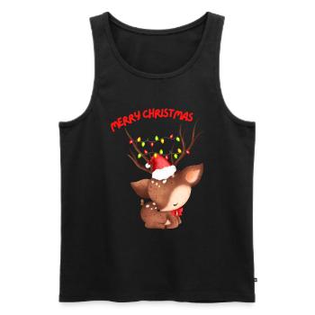 Christmas - Merry Christmas - Roe deer - Men's Premium Organic Tank Top - black - Front - AI Model Male 178 light (178cm)
