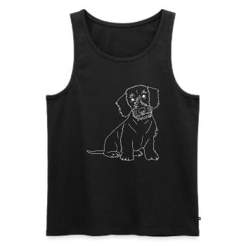 Rauhaardackel - Männer Premium Bio Tank Top - Schwarz - Vorne - Michal (187cm)