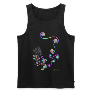 Evolution de Zeta - très colorée et au format 3: 2 - Débardeur bio Premium Homme - noir - Devant - AI Model Male 178 light (178cm)