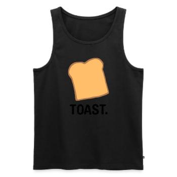 Toast. - Men's Premium Organic Tank Top - black - Front - AI Model Male 178 light (178cm)