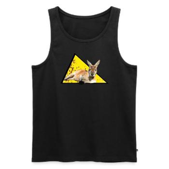 Australien: Cooles Känguru relaxed in einem Schild - Männer Premium Bio Tank Top - Schwarz - Vorne - AI Model Male 178 light (178cm)