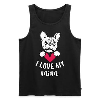 J’aime ma maman bouledogue français - Débardeur bio Premium Homme - noir - Devant - Michal (187cm)