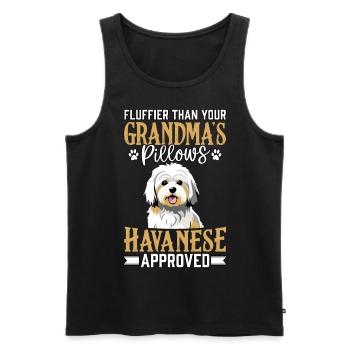 Fluffier than your Grandma's Pillows Havanese - Men's Premium Organic Tank Top - black - Front - Michal (187cm)