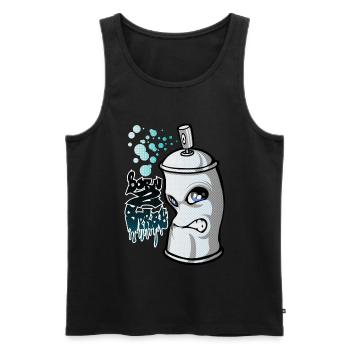 Spray and graffiti - Männer Premium Bio Tank Top - Schwarz - Vorne - AI Model Male 178 light (178cm)