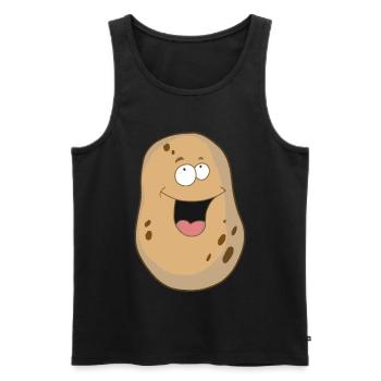 Kartoffel fröhlich Gemüse Speise Bio Bauern - Männer Premium Bio Tank Top - Schwarz - Vorne - AI Model Male 178 light (178cm)