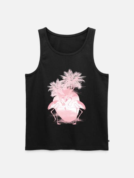 Palm Flamingos Summer Pink - Men's Premium Organic Tank Top - black