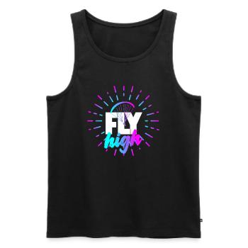 FLY high 2 - Männer Premium Bio Tank Top - Schwarz - Vorne - AI Model Male 178 light (178cm)