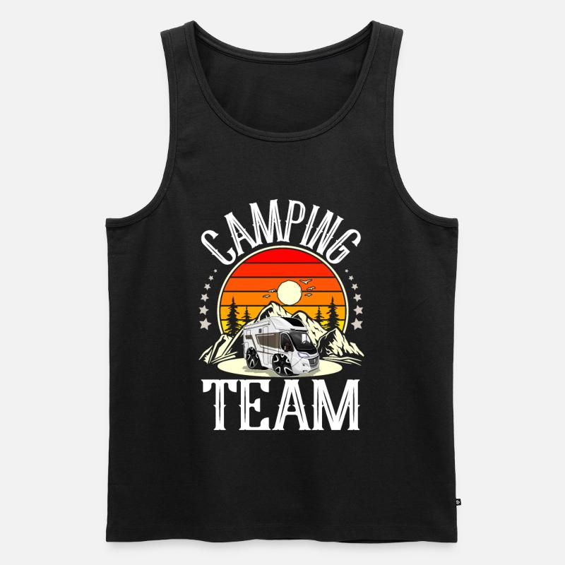 Camping Team - Männer Premium Bio Tank Top - Schwarz