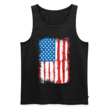 Clarinettiste patriotique des États-Unis - Débardeur bio Premium Homme - noir - Devant - Michal (187cm)
