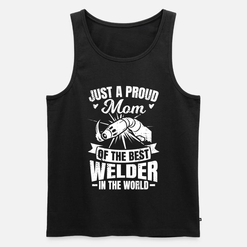Stolze Mutter des besten Schweißers - Männer Premium Bio Tank Top - Schwarz