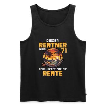 Lustig Rentner Rente 71 Geburtstag Beruf Spruch - Männer Premium Bio Tank Top - Schwarz - Vorne - AI Model Male 178 light (178cm)
