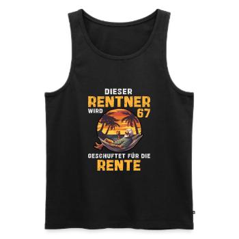 67 Geburtstag Rentner Rente Senioren Spruch - Männer Premium Bio Tank Top - Schwarz - Vorne - Michal (187cm)