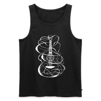 Ukulele Skizze - Männer Premium Bio Tank Top - Schwarz - Vorne - AI Model Male 178 light (178cm)