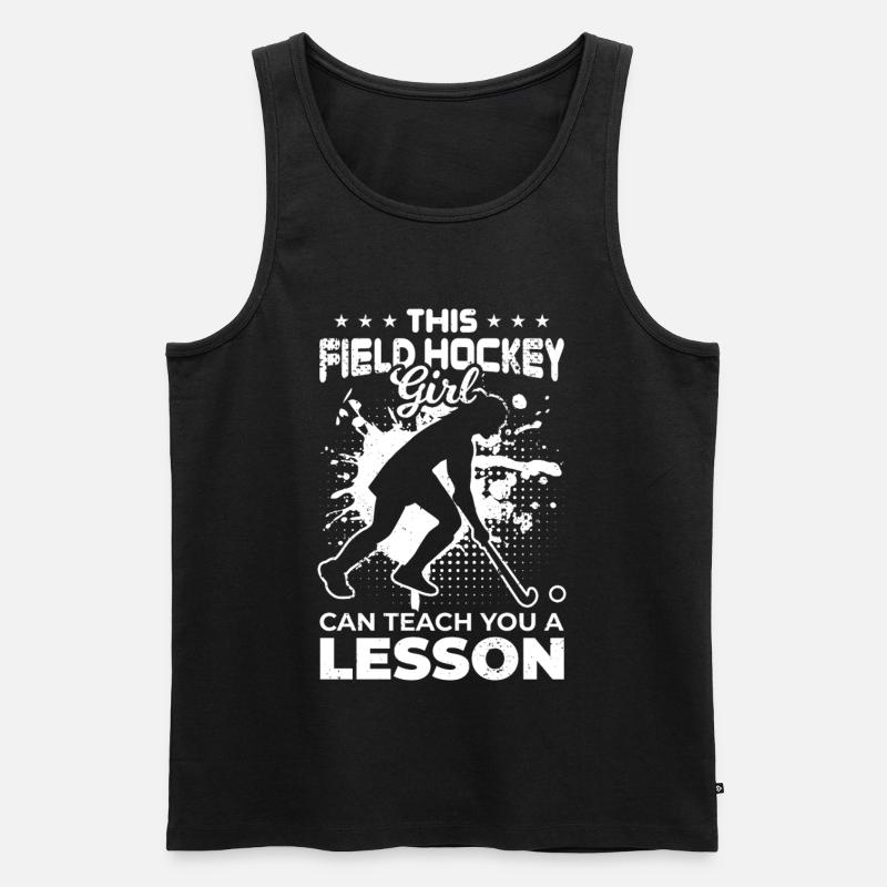 Hockey Mädchen - Männer Premium Bio Tank Top - Schwarz