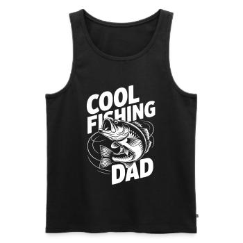 Conception de canne à pêche cool pour papa - Débardeur bio Premium Homme - noir - Devant - Michal (187cm)
