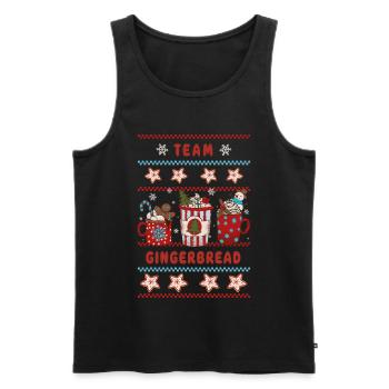Team Gingerbread - Männer Premium Bio Tank Top - Schwarz - Vorne - AI Model Male 178 light (178cm)