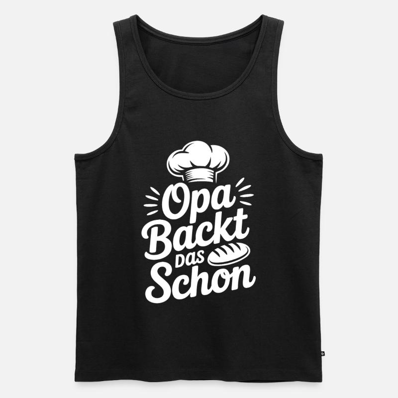 Opa backt das Schon - Männer Premium Bio Tank Top - Schwarz