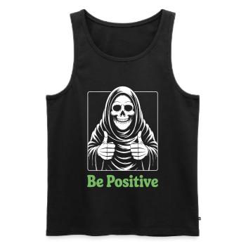 Be Positive Grim Reaper - Men's Premium Organic Tank Top - black - Front - AI Model Male 178 light (178cm)
