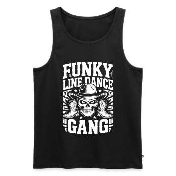 Funky Line Dance Gang - Men's Premium Organic Tank Top - black - Front - AI Model Male 178 light (178cm)