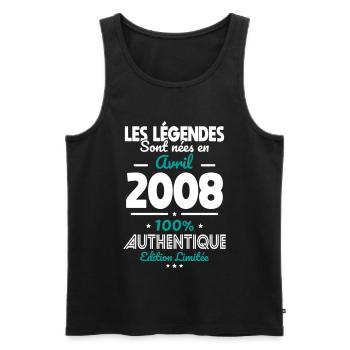 18th Birthday - Legends Born April 2008 - Men's Premium Organic Tank Top - black - Front - Michal (187cm)