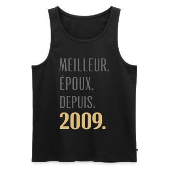 Best Husband Since 2009 Pink Wedding 17 Years - Men's Premium Organic Tank Top - black - Front - Michal (187cm)