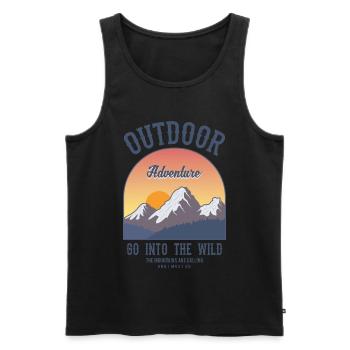 Outdoor Abenteuer Berglandschaft - Männer Premium Bio Tank Top - Schwarz - Vorne - Michal (187cm)