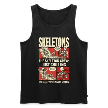 Skeleton Crew Just Chilling - Männer Premium Bio Tank Top - Schwarz - Vorne - Michal (187cm)