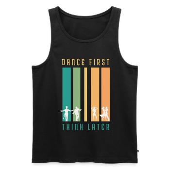 T-shirt Retro Dance D’abord Penser Plus Tard - Débardeur bio Premium Homme - noir - Devant - Michal (187cm)