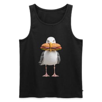 Herrgull-with-Fish Rolls - Men's Premium Organic Tank Top - black - Front - Michal (187cm)