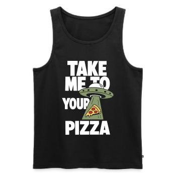 Take Me to Your Pizza UFO - Men's Premium Organic Tank Top - black - Front - Michal (187cm)
