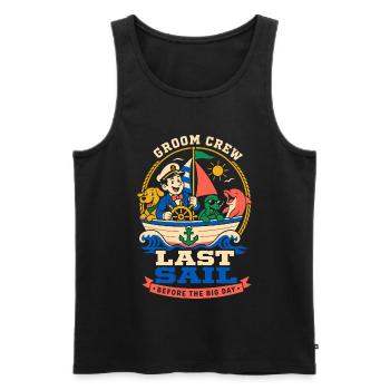 Last sailing trip before the wedding - Men's Premium Organic Tank Top - black - Front - Michal (187cm)