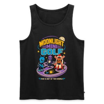 Mondschein Minigolf mit Aliens - Débardeur bio Premium Homme - noir - Devant - Michal (187cm)