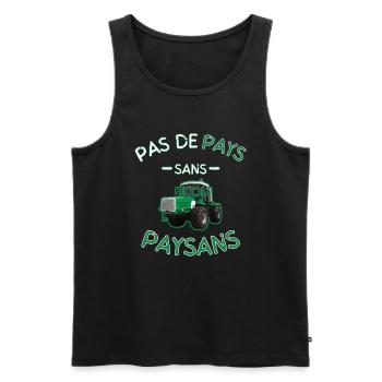 No country without green farmers - Men's Premium Organic Tank Top - black - Front - AI Model Male 178 light (178cm)
