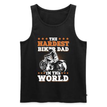 Motorcycle dad biker dad - Men's Premium Organic Tank Top - black - Front - AI Model Male 178 light (178cm)