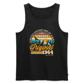1964 Jahrgang geboren Vintage retro Geburtstag - Männer Premium Bio Tank Top - Schwarz - Vorne - Michal (187cm)