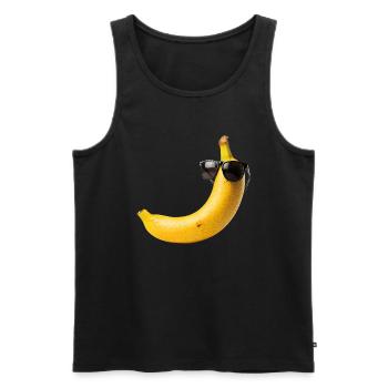 Lunettes de soleil banane drôle - Débardeur bio Premium Homme - noir - Devant - Michal (187cm)