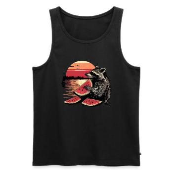 Süßer Waschbär Raccoon Natur Baby Waschbär Wald - Männer Premium Bio Tank Top - Schwarz - Vorne - Michal (187cm)
