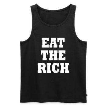 Eat the rich - Débardeur bio Premium Homme - noir - Devant - Michal (187cm)
