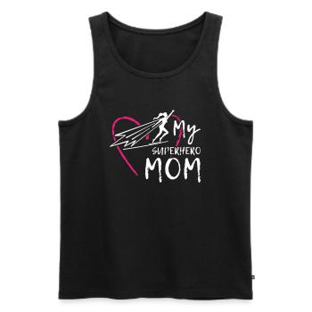 Ma maman super-héroïne - Débardeur bio Premium Homme - noir - Devant - Michal (187cm)