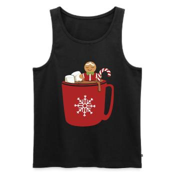 Cadeaux de Noël Noël - Débardeur bio Premium Homme - noir - Devant - Michal (187cm)