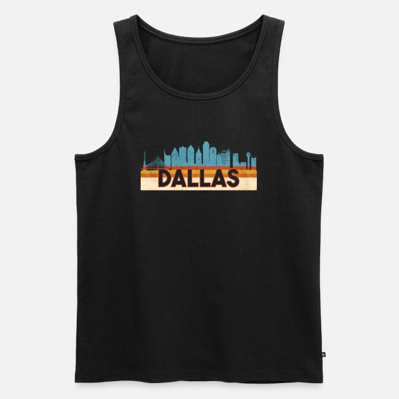 Dallas Texas Retro - Männer Premium Bio Tank Top - Schwarz